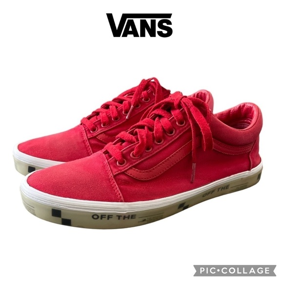 Vans Men Old Skool otw Foxing Translucent Racing Red sneakers shoes size 12 - Picture 1 of 10